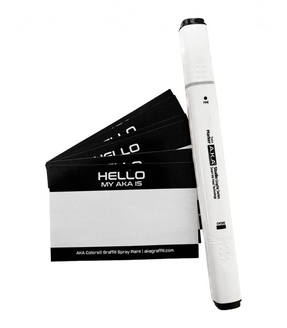 Packs 'HELLO MY AKA IS' Stickers + Marker