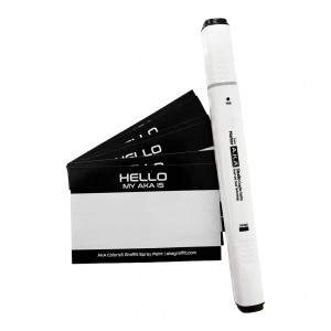 Packs 'HELLO MY AKA IS' Stickers + Marker